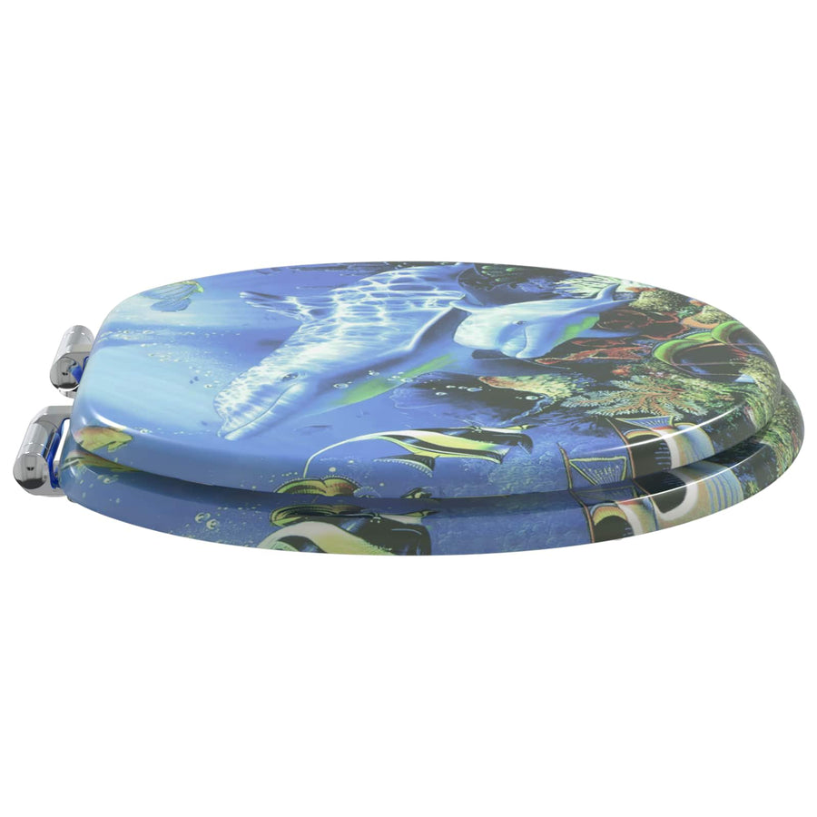 Toiletbril Blauw 44 x 38 cm MDF-plaat