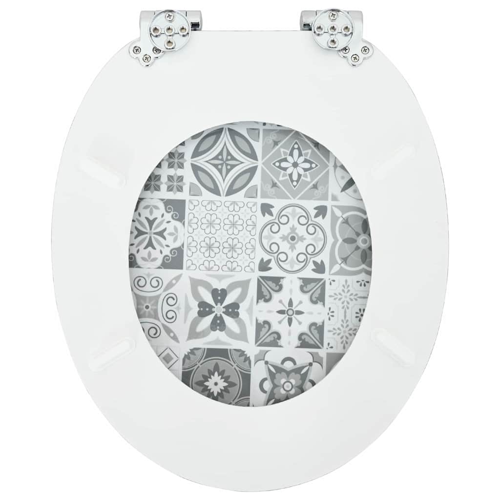 Toiletbril Blauw en Wit Porselein 44 x 38 cm MDF-plaat