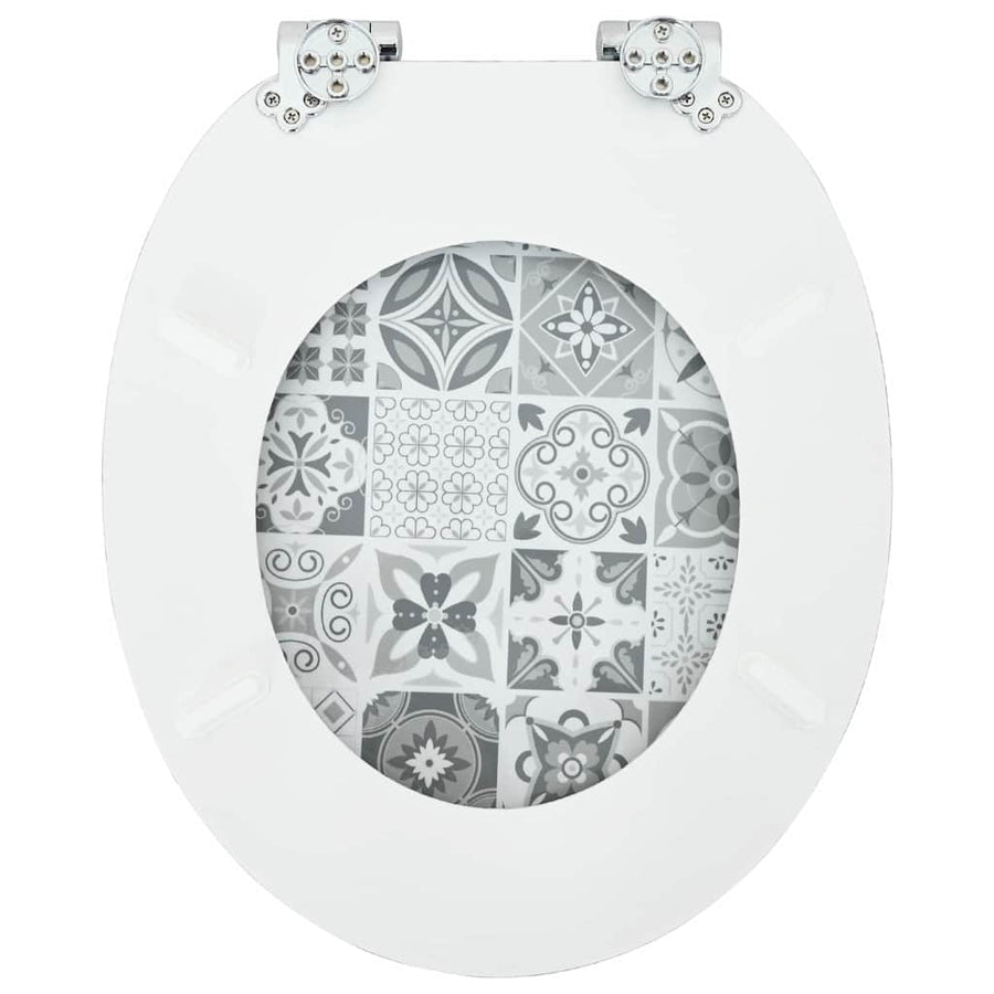 Toiletbril Blauw en Wit Porselein 44 x 38 cm MDF-plaat