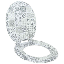 Toiletbril Blauw en Wit Porselein 44 x 38 cm MDF-plaat