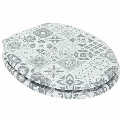 Toiletbril Blauw en Wit Porselein 44 x 38 cm MDF-plaat