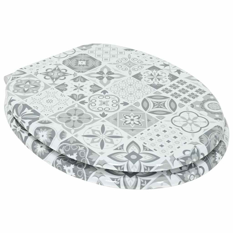 Toiletbril Blauw en Wit Porselein 44 x 38 cm MDF-plaat