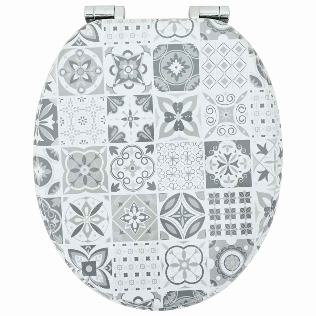 Toiletbril Blauw en Wit Porselein 44 x 38 cm MDF-plaat