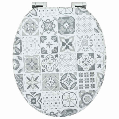 Toiletbril Blauw en Wit Porselein 44 x 38 cm MDF-plaat