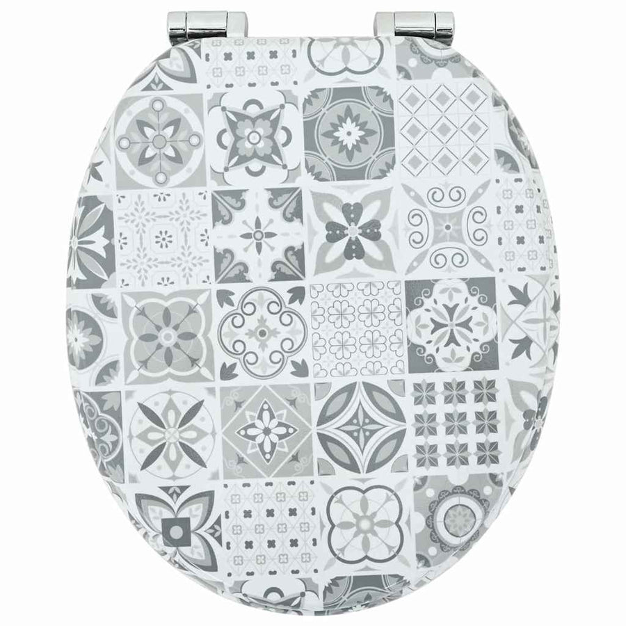 Toiletbril Blauw en Wit Porselein 44 x 38 cm MDF-plaat