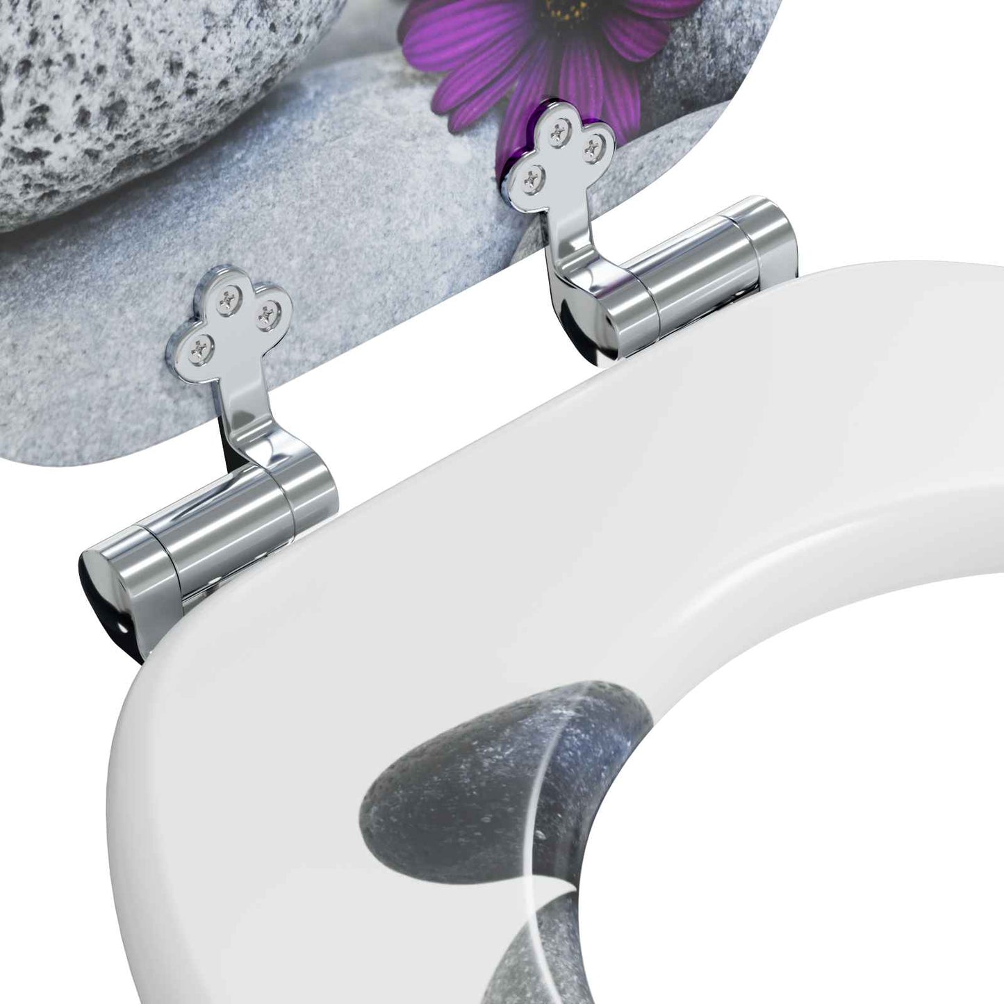 Toiletbril Grijs 44 x 38 cm MDF-plaat
