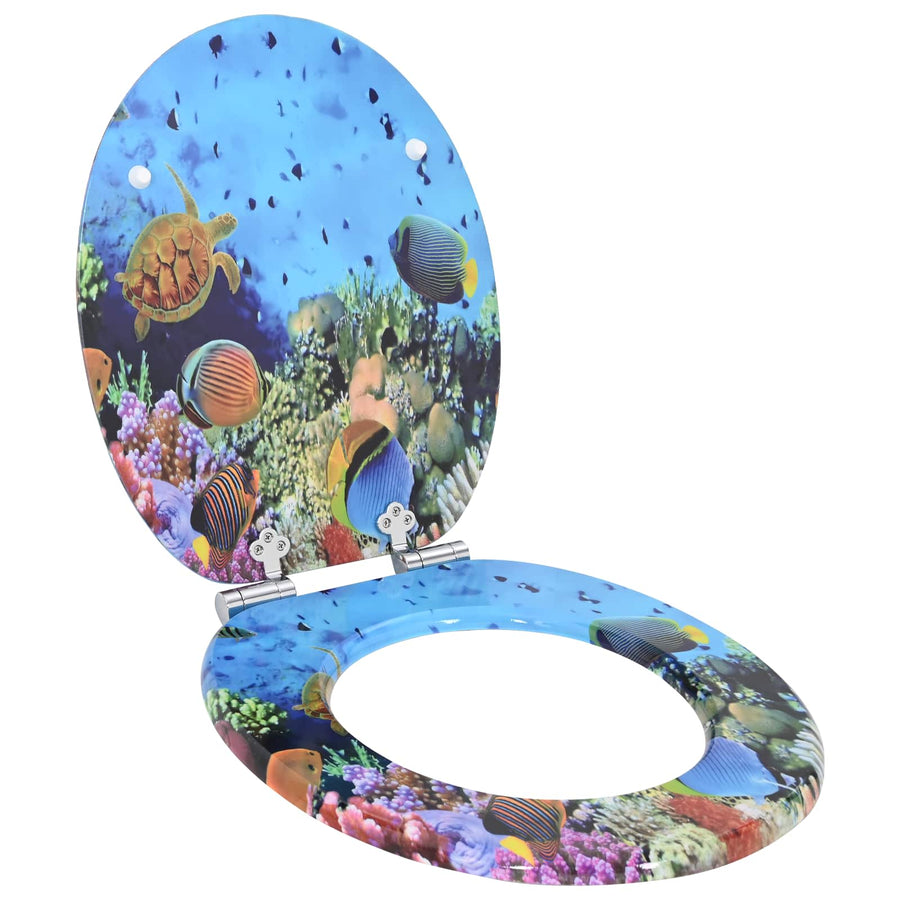 Toiletbril Diep Zee Blauw 44 x 38 cm MDF-plaat