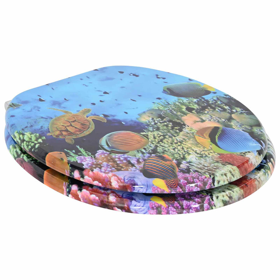 Toiletbril Diep Zee Blauw 44 x 38 cm MDF-plaat