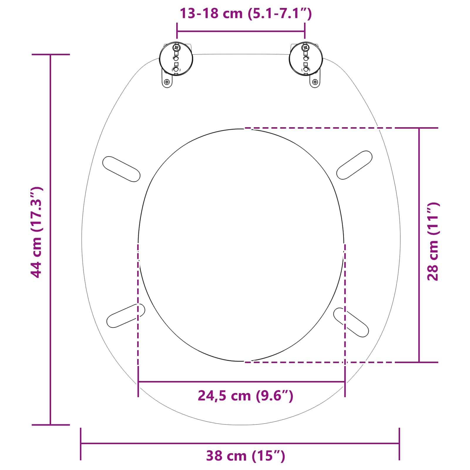 Toiletzitting Grijs 43,8 x 37,8 cm MDF-plaat