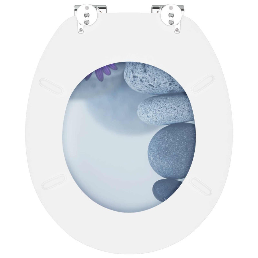 Toiletbril Grijs 44 x 38 cm MDF-plaat