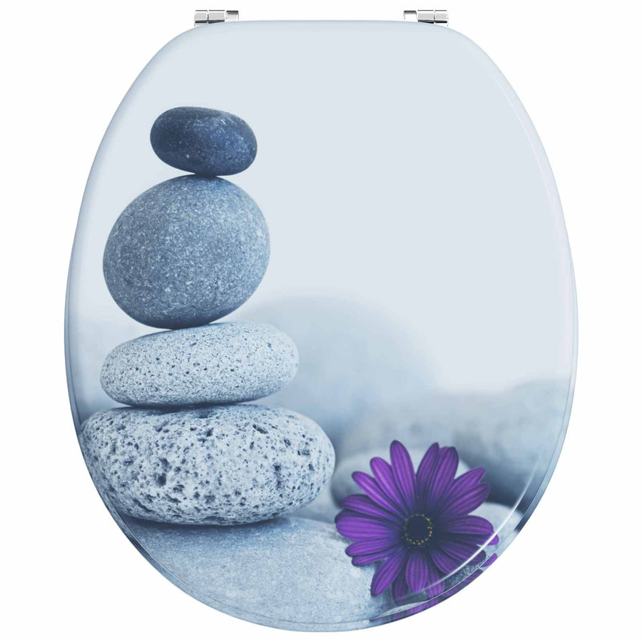 Toiletbril Grijs 44 x 38 cm MDF-plaat