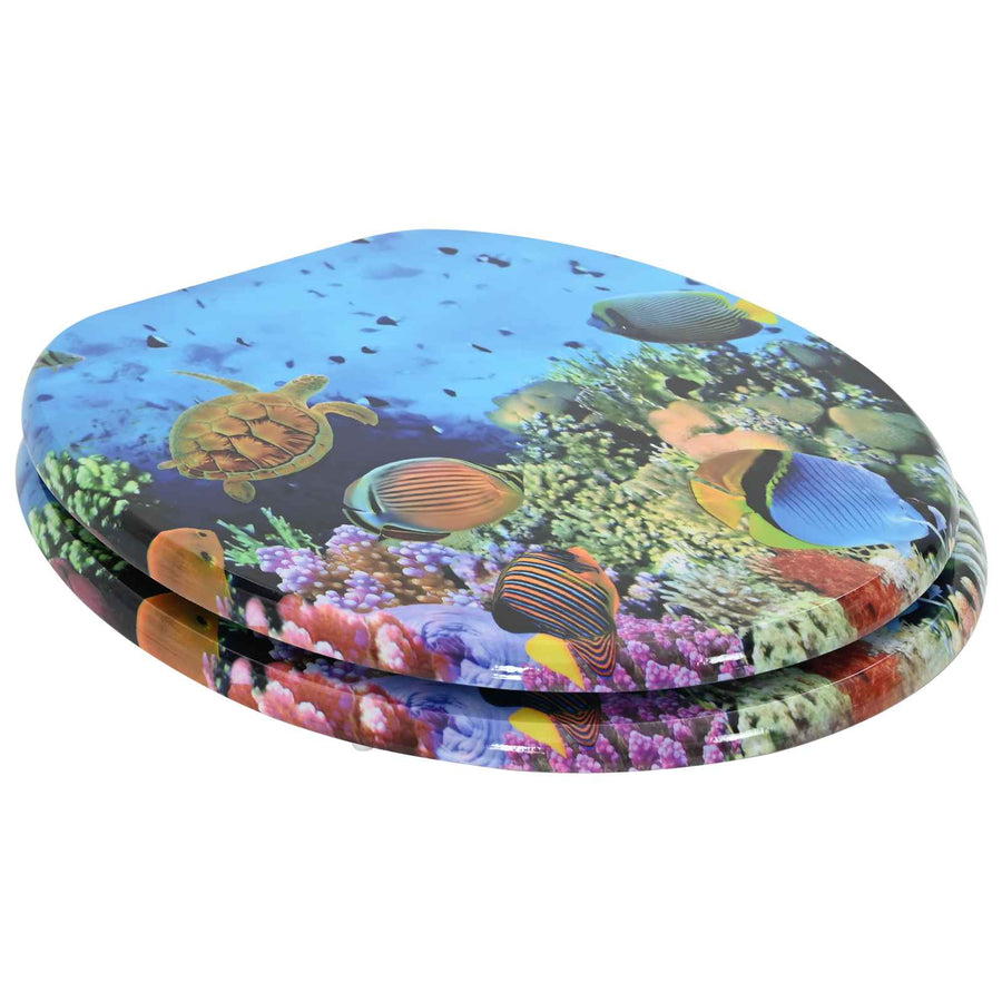 Toiletbril Diep Zee Blauw 44 x 38 cm MDF-plaat