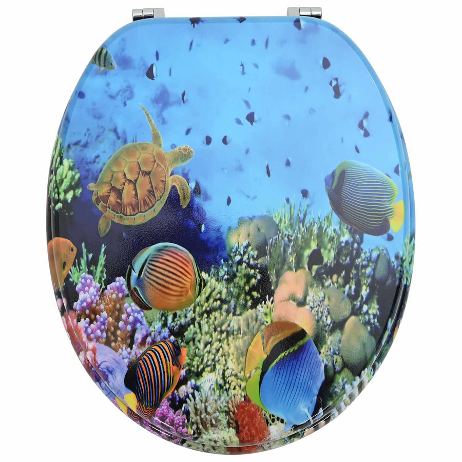 Toiletbril Diep Zee Blauw 44 x 38 cm MDF-plaat