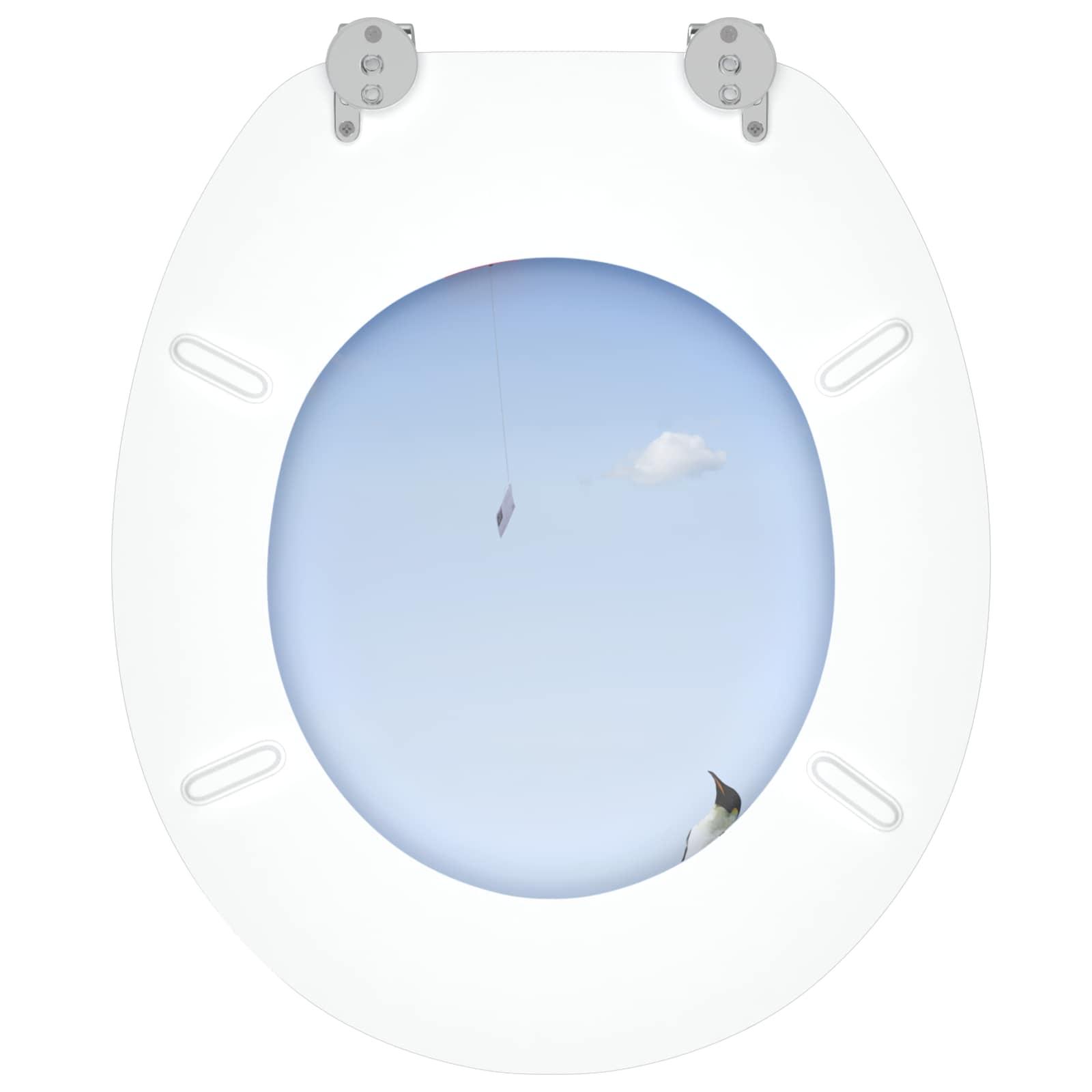 Toiletbril Blauw 44 x 38 cm MDF-plaat