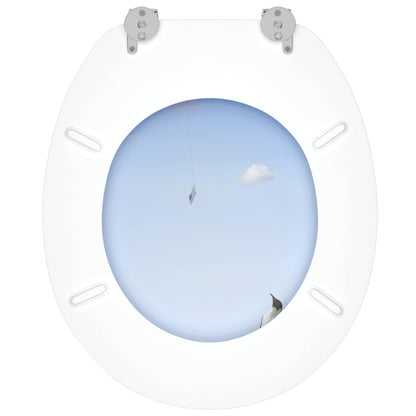 Toiletbril Blauw 44 x 38 cm MDF-plaat
