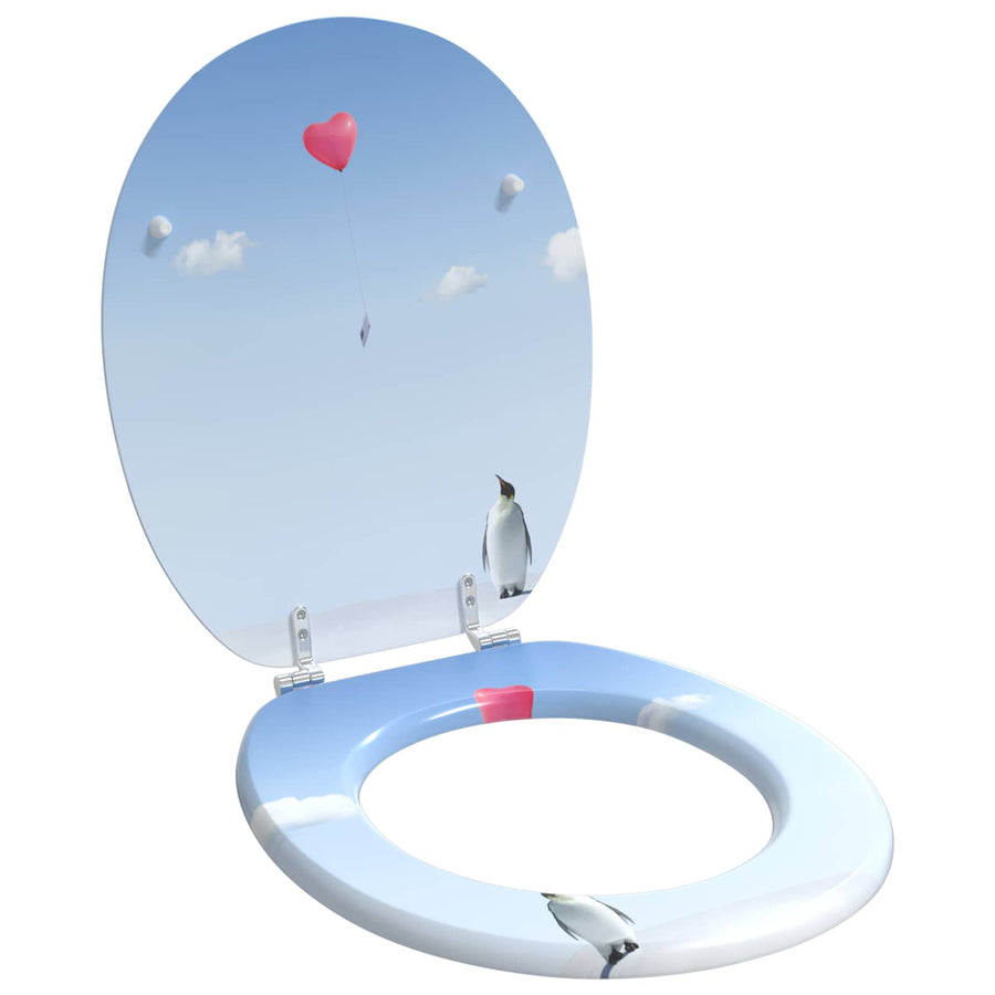 Toiletbril Blauw 44 x 38 cm MDF-plaat