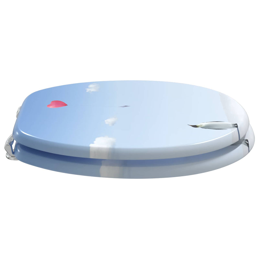 Toiletbril Blauw 44 x 38 cm MDF-plaat