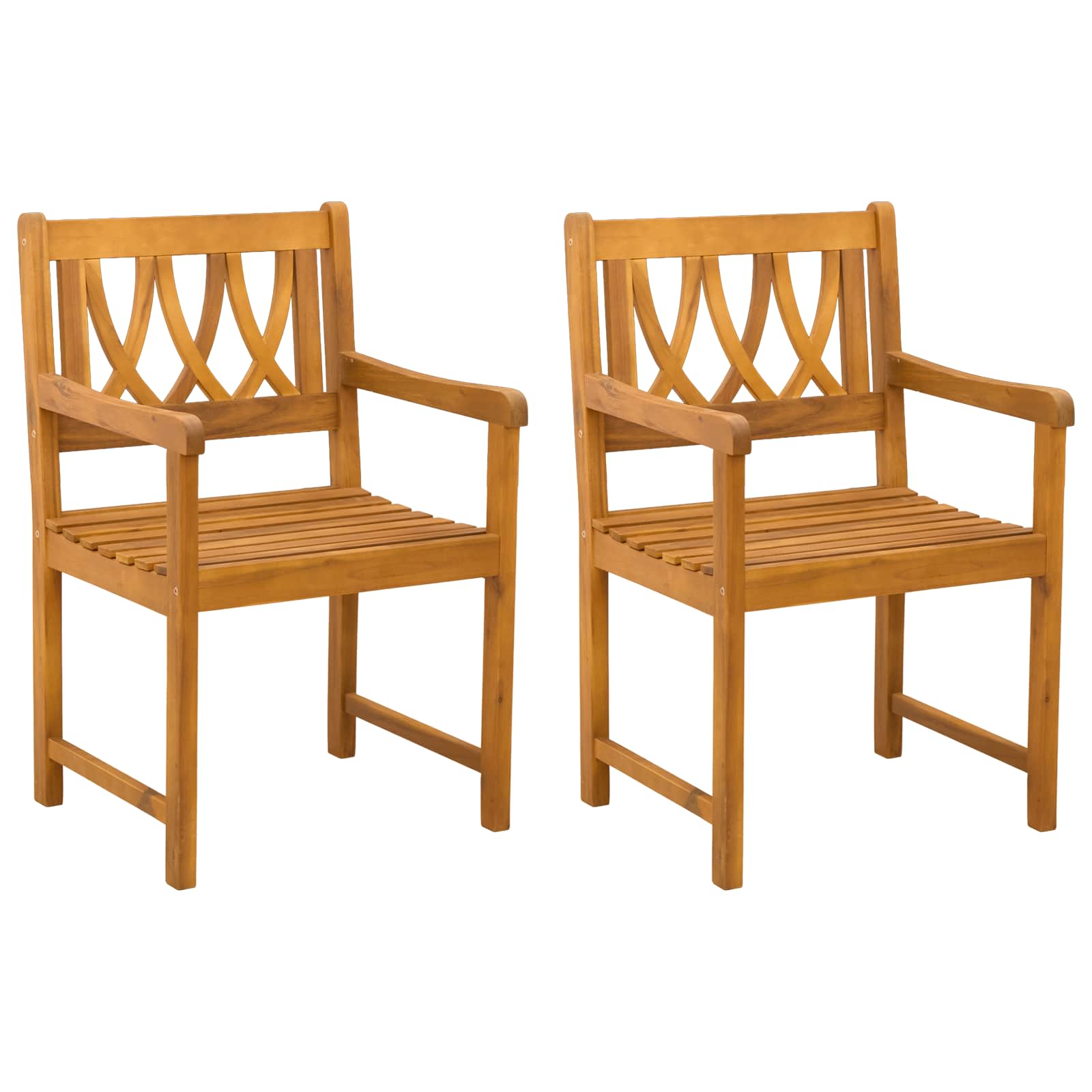 Tuinbank 2 pcs Naturel 56 x 55,5 x 90 cm Massief Acaciahout