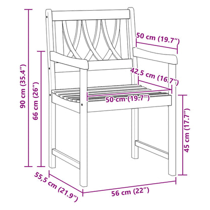 Tuinbank 2 pcs Naturel 56 x 55,5 x 90 cm Massief Acaciahout