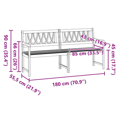 Tuinbank Naturel 180 x 55,5 x 90 cm Massief Acaciahout