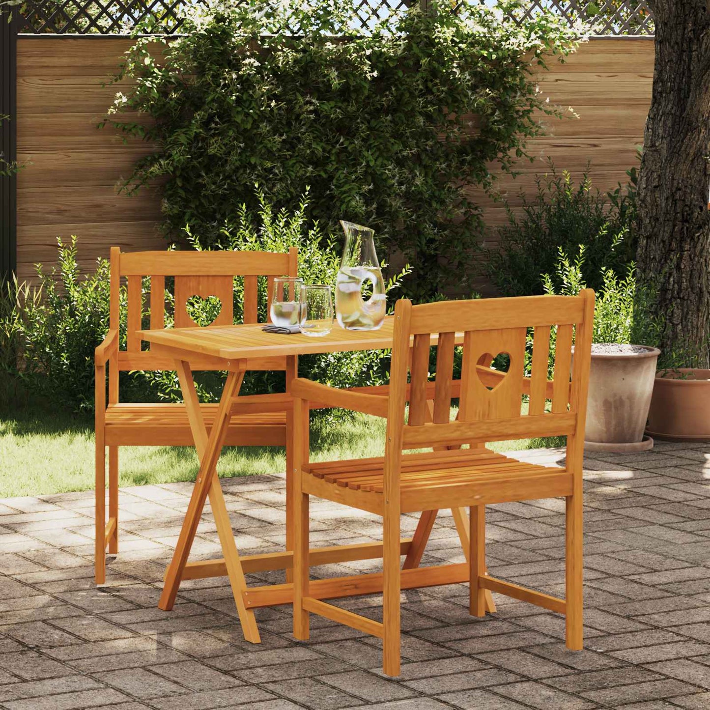 Tuinbank 2 pcs Naturel 56 x 55,5 x 90 cm Massief Acaciahout