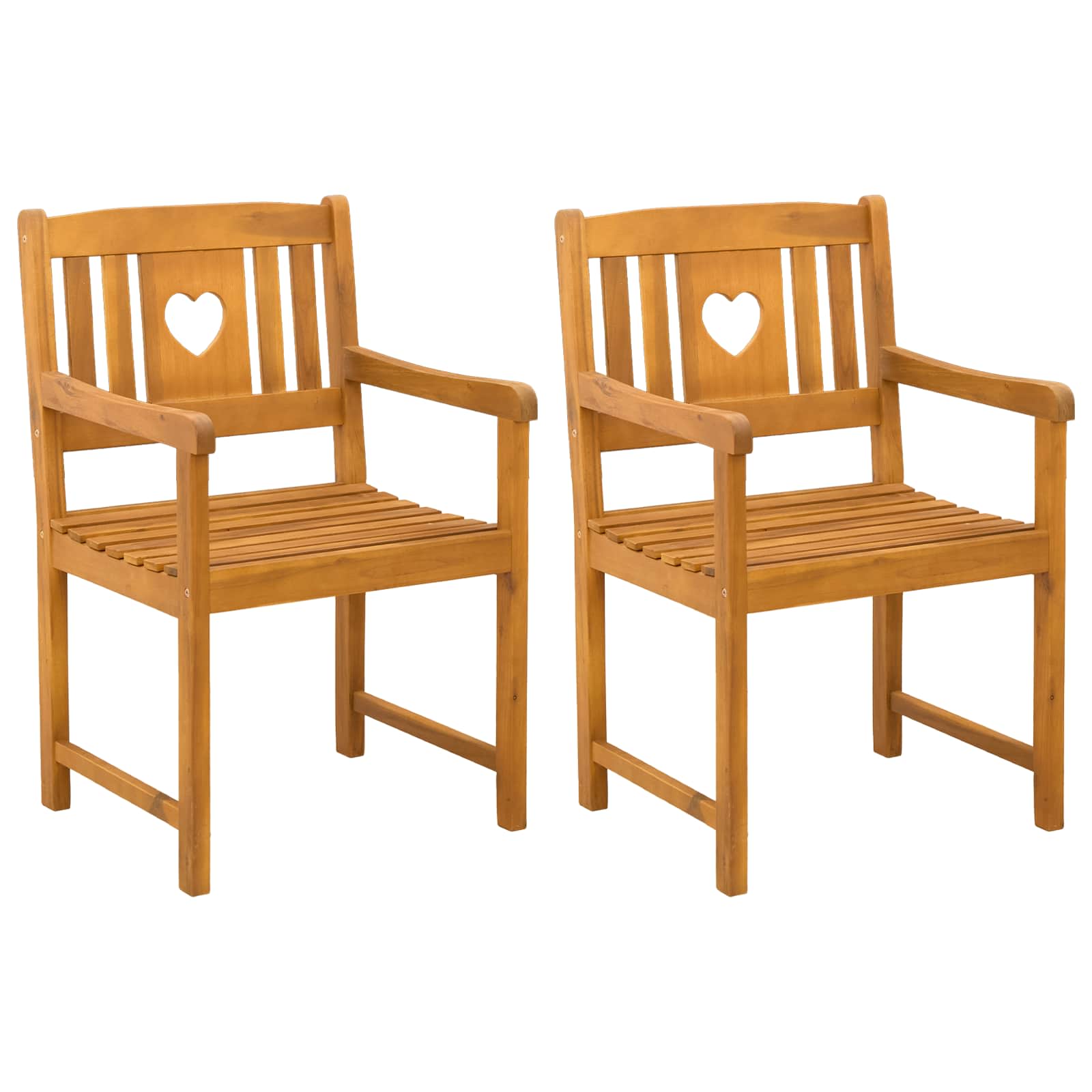 Tuinbank 2 pcs Naturel 56 x 55,5 x 90 cm Massief Acaciahout