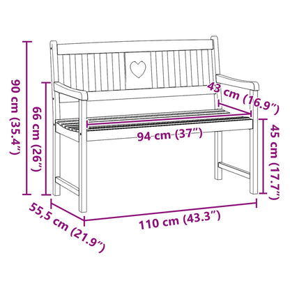 Tuinbank Naturel 110 x 55,5 x 90 cm Massief Acaciahout