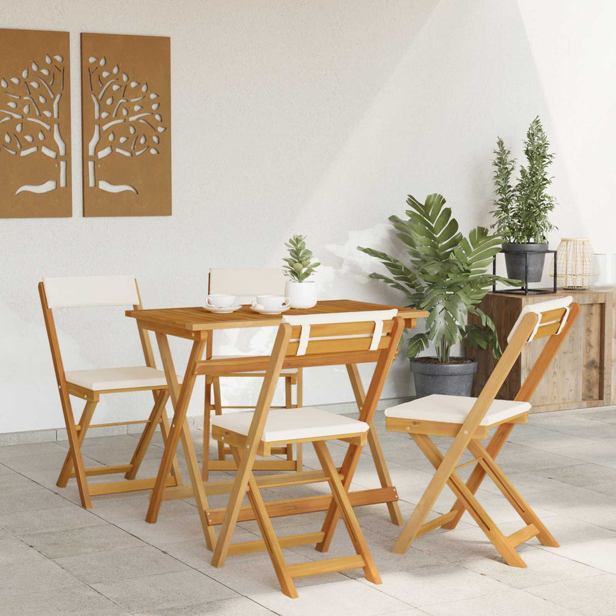 Bistrostoelen voor buiten 4 pcs Crèmewit 40 x 53 x 80 cm