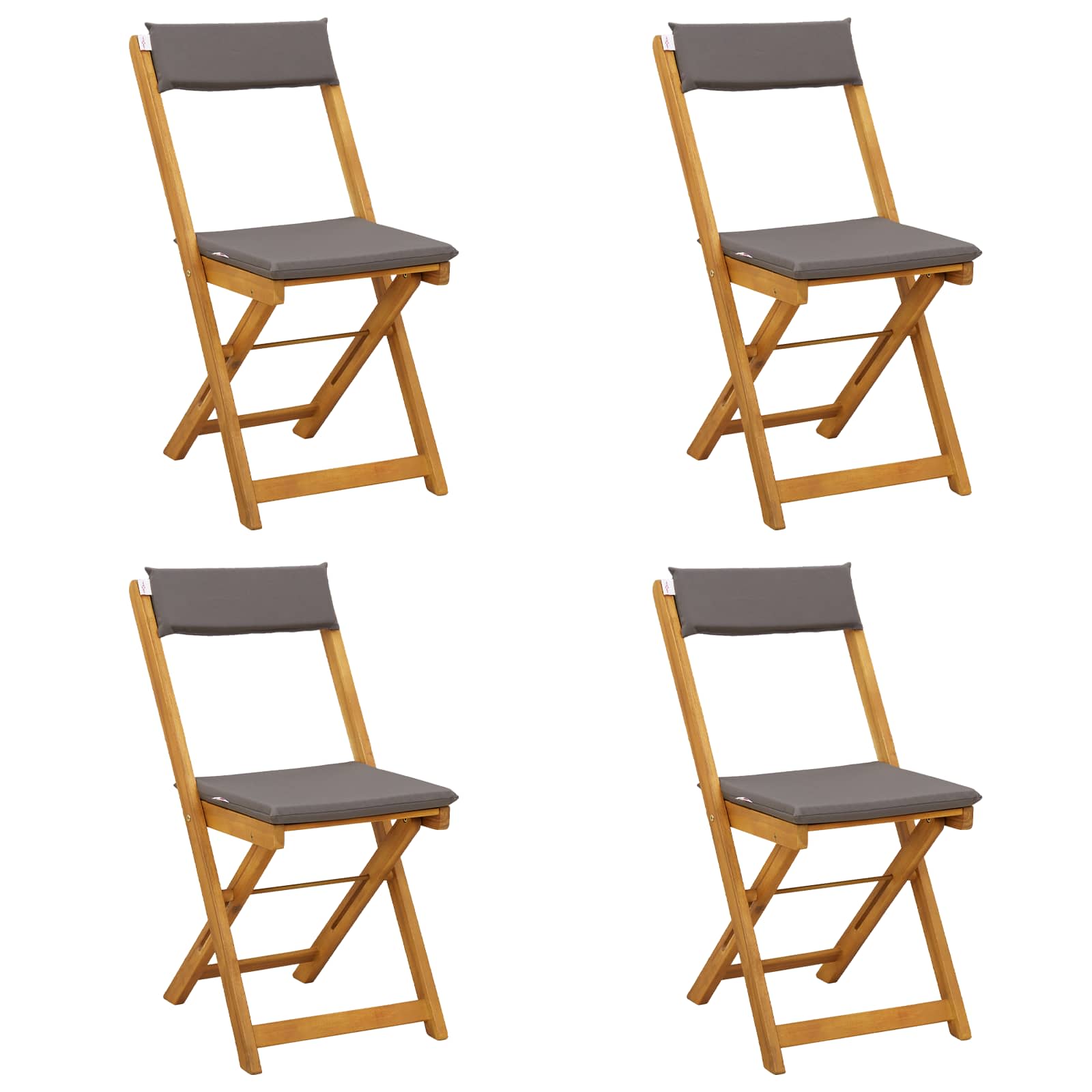 Bistrostoelen voor buiten 4 pcs Donkergrijs 40 x 53 x 80 cm