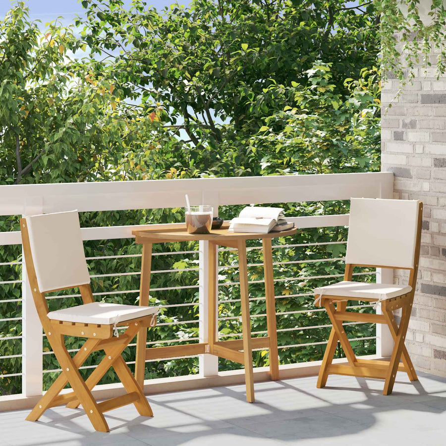 Bistrostoelen voor buiten 2 pcs Crèmewit 38 x 46 x 85 cm