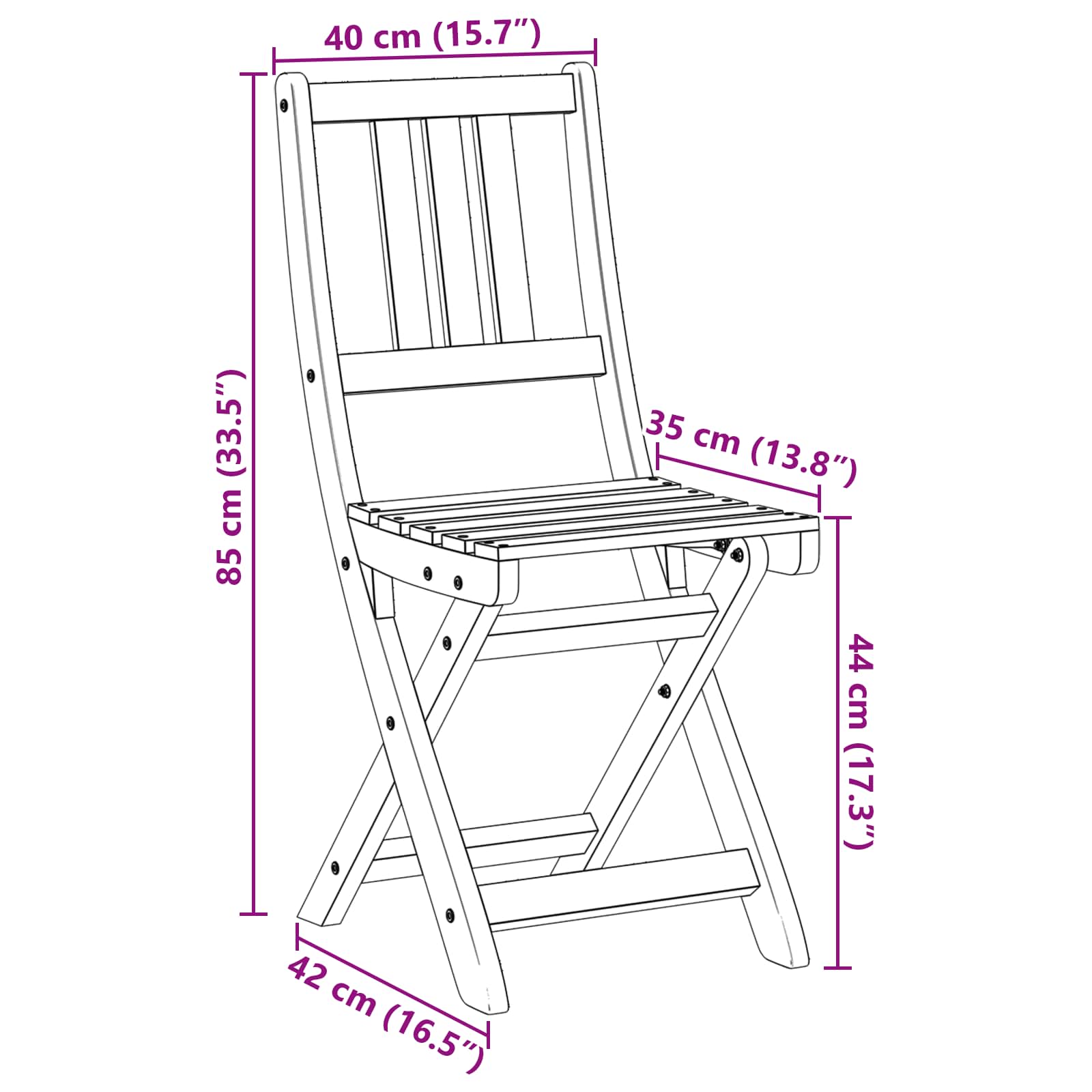 Bistrostoelen voor buiten 4 pcs Naturel 40 x 42 x 85 cm