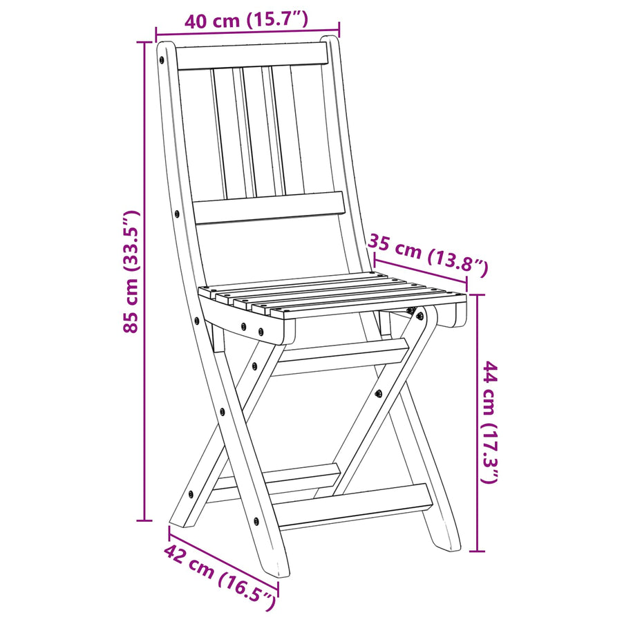 Bistrostoelen voor buiten 4 pcs Naturel 40 x 42 x 85 cm