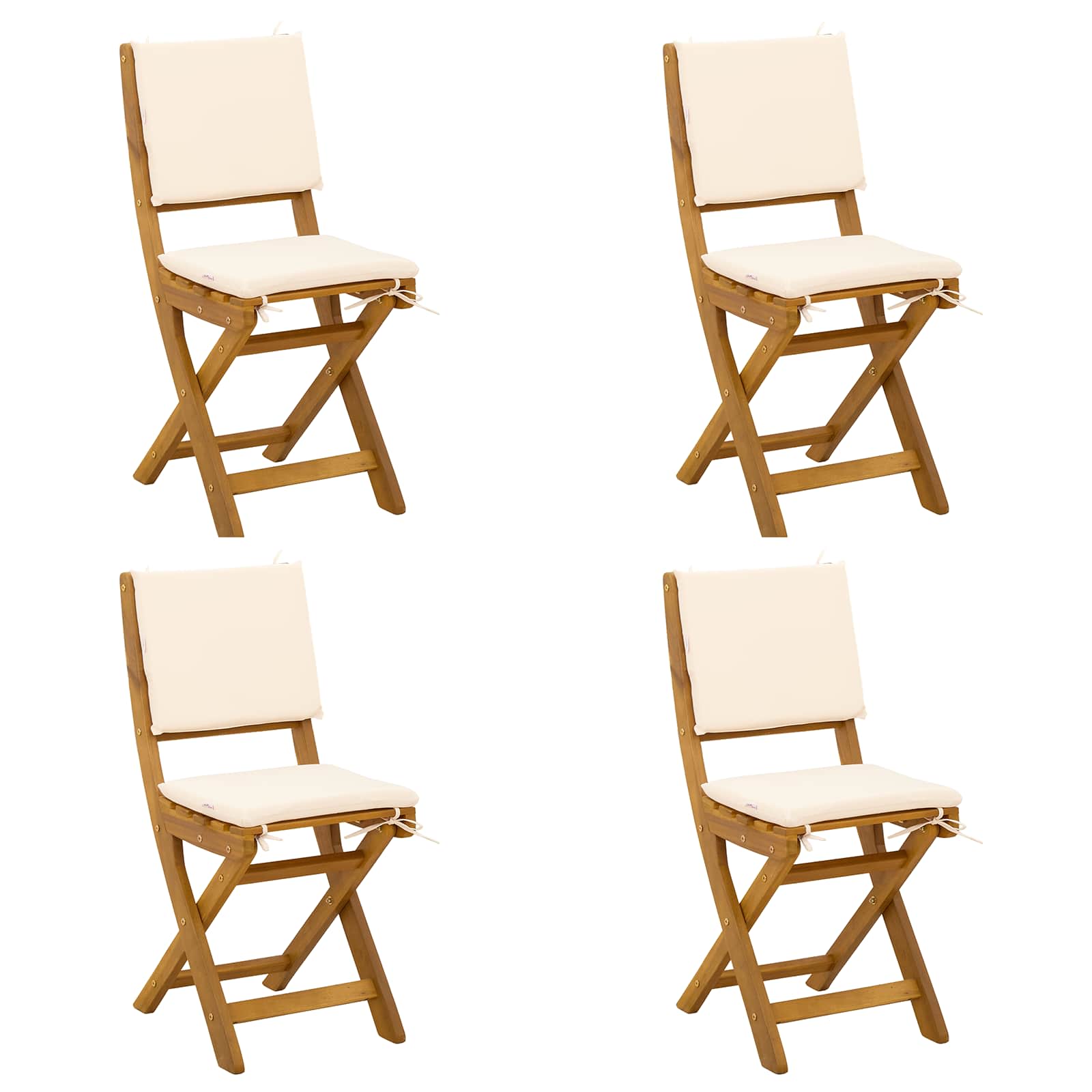 Bistrostoelen voor buiten 4 pcs Crèmewit 38 x 46 x 85 cm