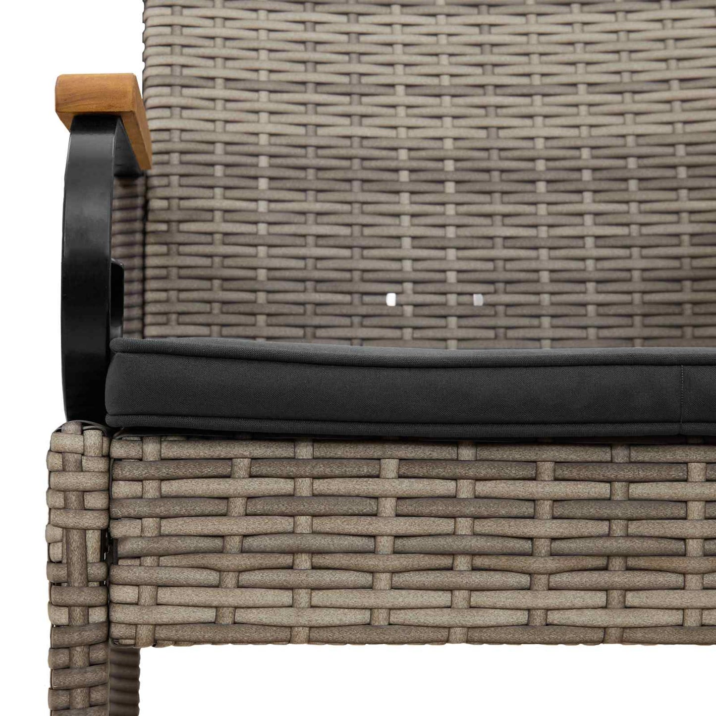 Tuinstoelen 2 pcs Grijs en Donkergrijs Poly rattan en acacia
