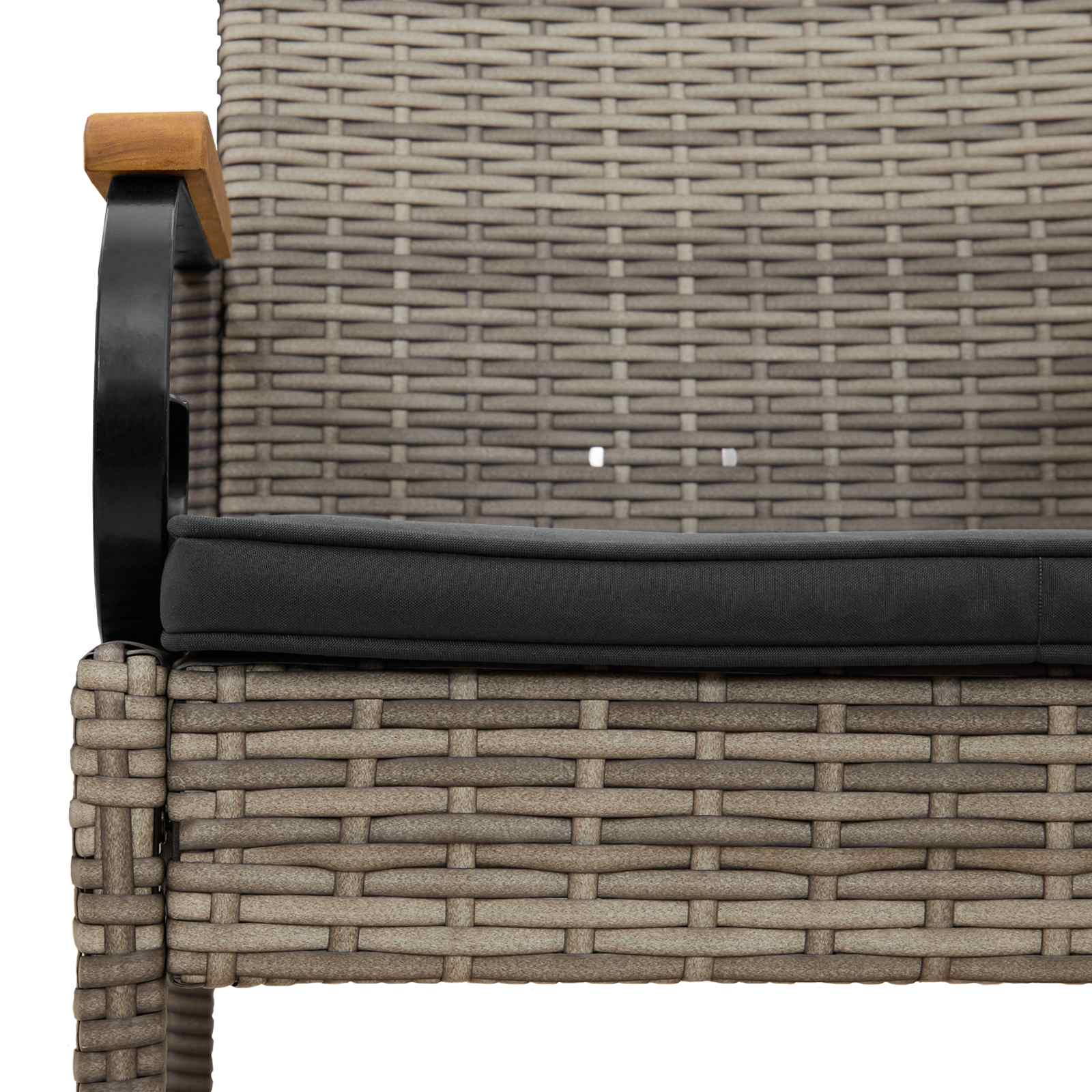 Tuinstoelen 2 pcs Grijs en Donkergrijs Poly rattan en acacia
