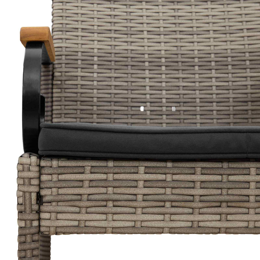 Tuinstoelen 2 pcs Grijs en Donkergrijs Poly rattan en acacia