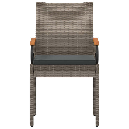 Tuinstoelen 2 pcs Grijs en Donkergrijs Poly rattan en acacia