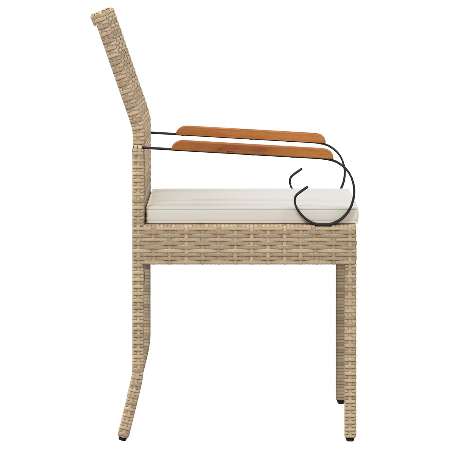 Tuinstoelen 2 pcs Beige en Crème Wit Poly rattan en acacia