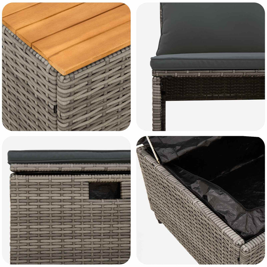 Buiten bankenset 4-Aantal zitplaatsen 4 pcs 55 x 30 x 39 cm