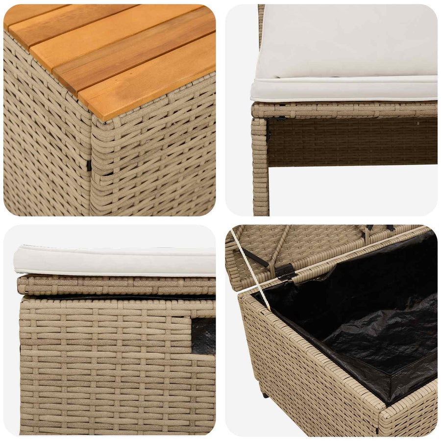 Buiten bankenset 4-Aantal zitplaatsen 4 pcs 55 x 30 x 39 cm