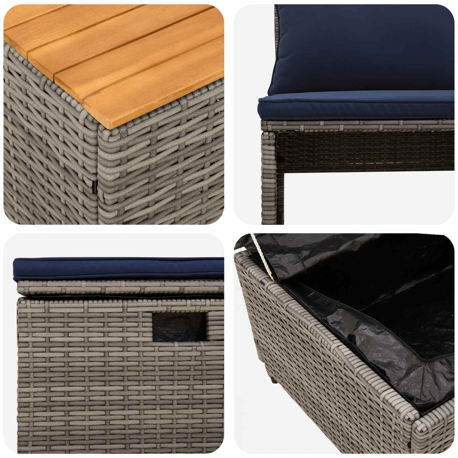 Buiten bankenset 4-Aantal zitplaatsen 4 pcs 55 x 30 x 39 cm