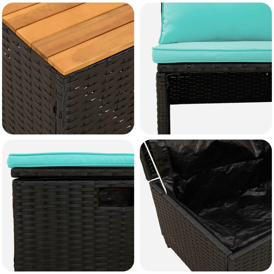 Buiten bankenset 4-Aantal zitplaatsen 4 pcs 55 x 30 x 39 cm