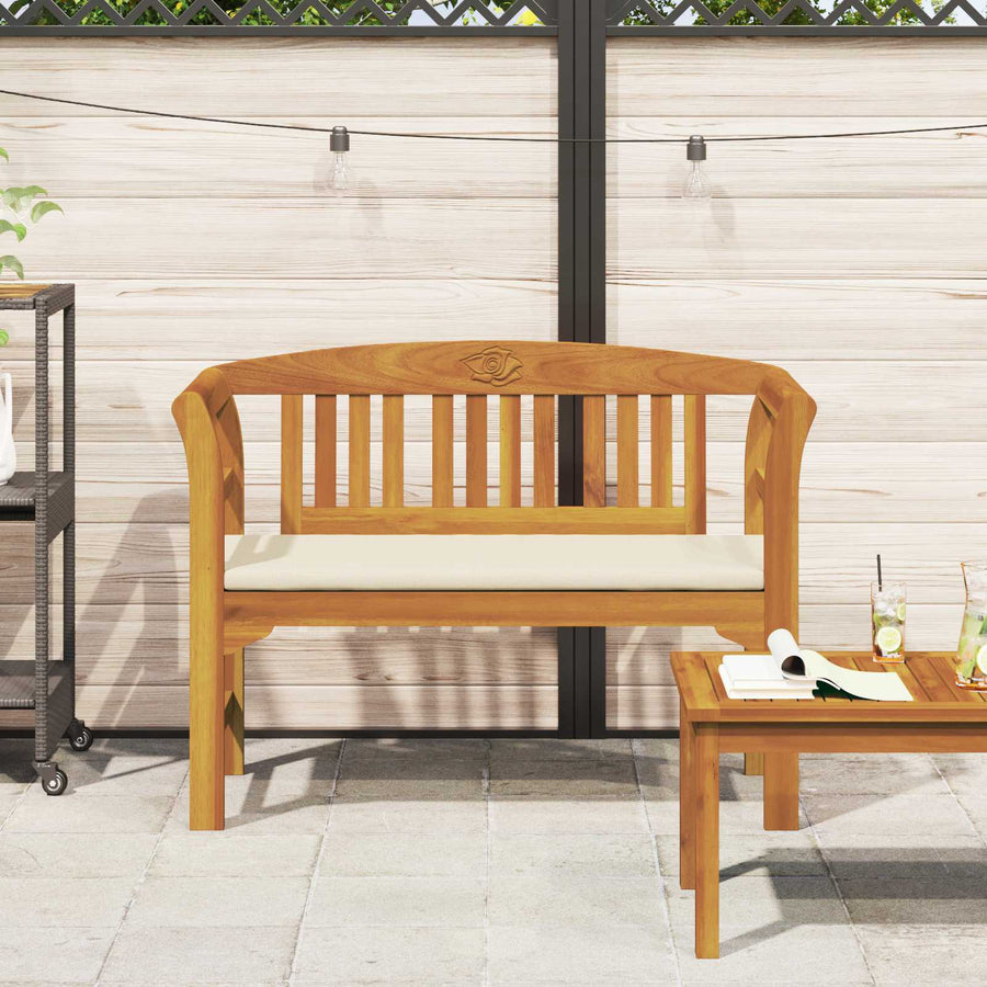 Bank met kussen Natuurlijke Olie Afwerking 114 x 46 x 82,5 cm