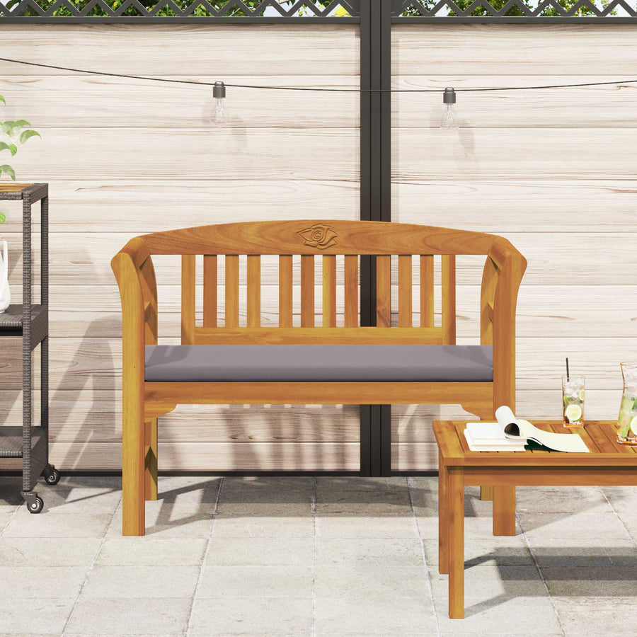 Bank met kussen Natuurlijke Olie Afwerking 114 x 46 x 82,5 cm