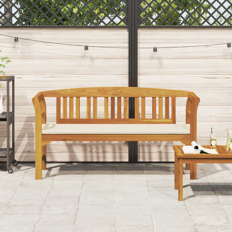 Bank met kussen Natuurlijke Olie Afwerking 157 x 46 x 82,5 cm