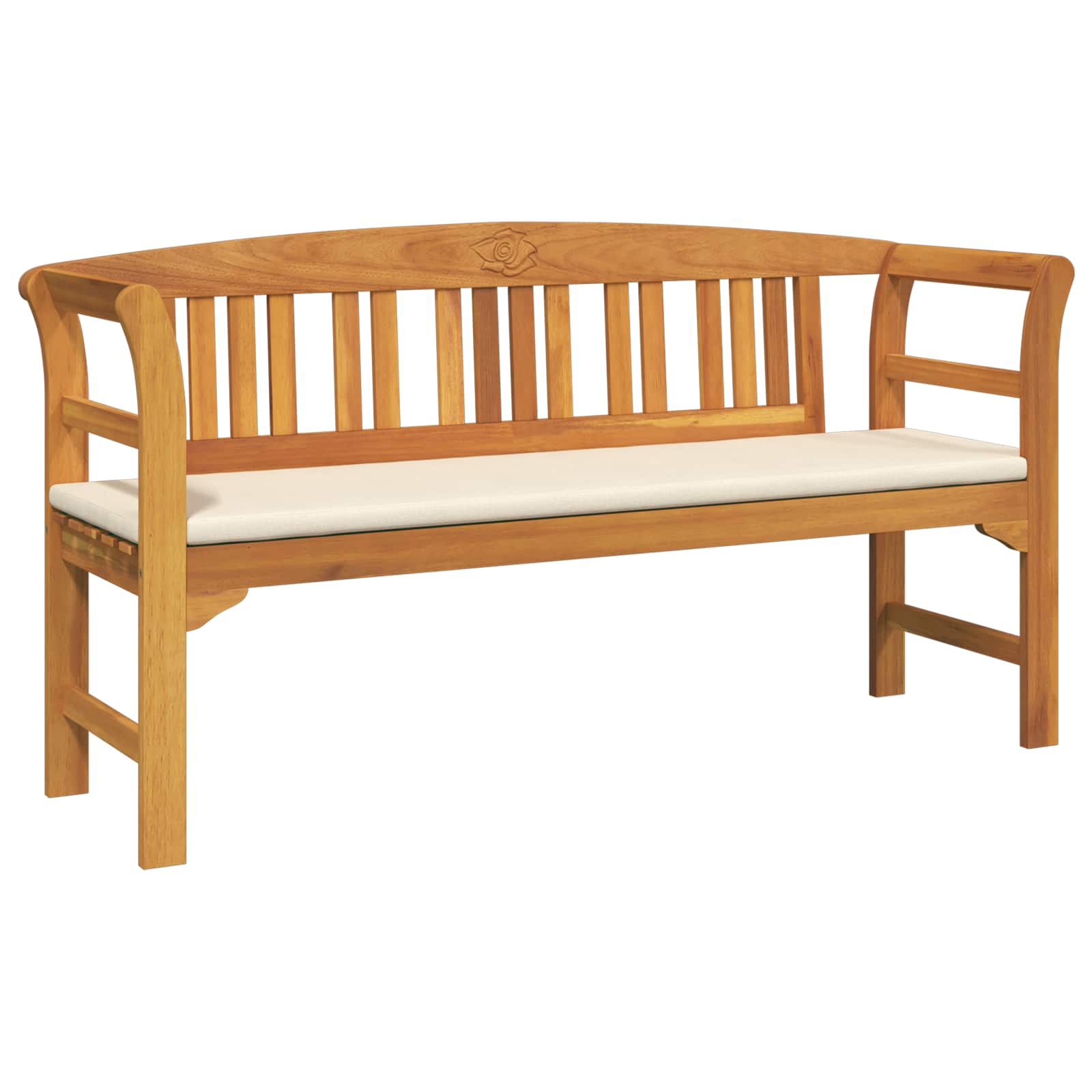 Bank met kussen Natuurlijke Olie Afwerking 157 x 46 x 82,5 cm