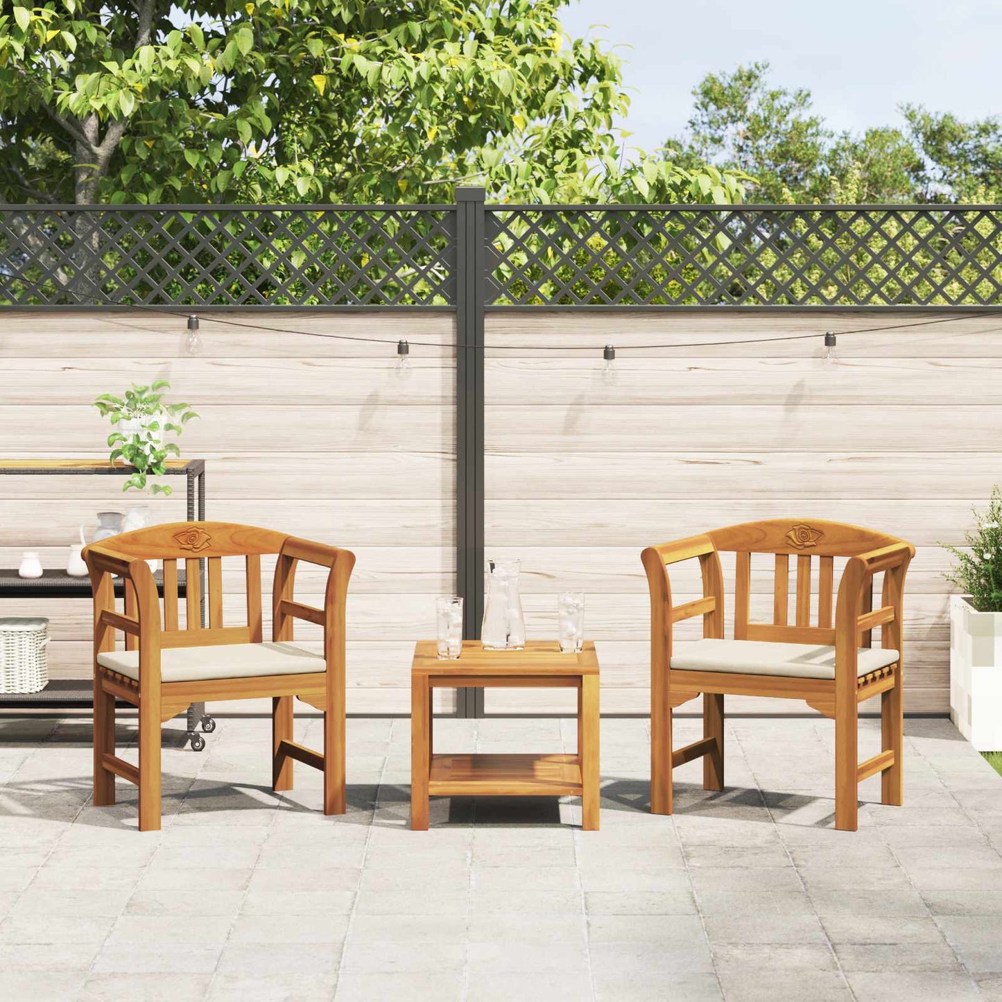 Bank met kussen Natuurlijke Olie Afwerking 68,5 x 46 x 82,5 cm
