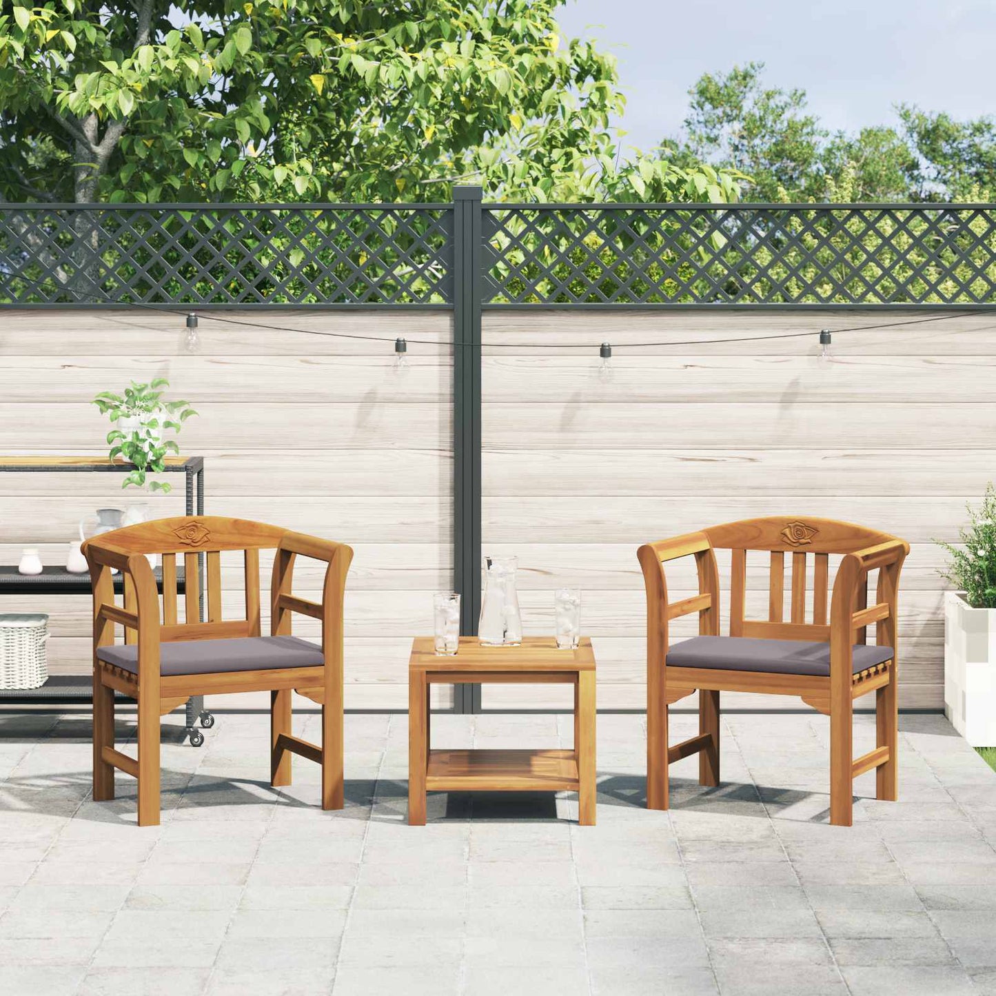 Bank met kussen Natuurlijke Olie Afwerking 68,5 x 46 x 82,5 cm