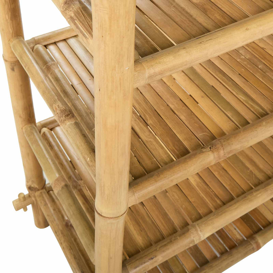 Schoenenrek met plank Naturel 4-laags Bamboe