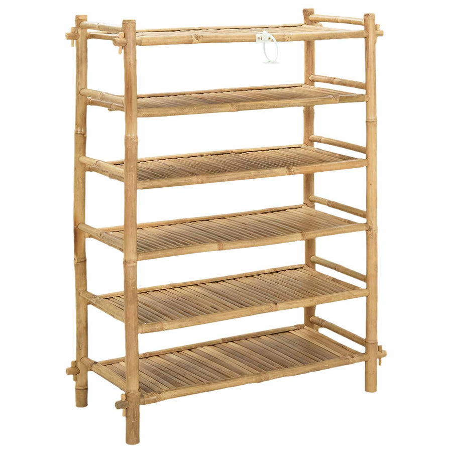 Schoenenrek met plank Naturel 6-laags Bamboe